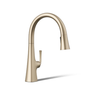 Graze Pull-Down Single Handle Kitchen Faucet With Three-Function Sprayhead With Accessories