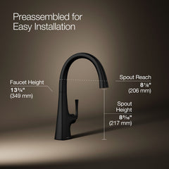 Kohler Graze Bar Swing Spout in Matte Black | product photo