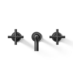 Purist Wall Mounted Bathroom Sink Faucet Trim in Matte Black | product photo