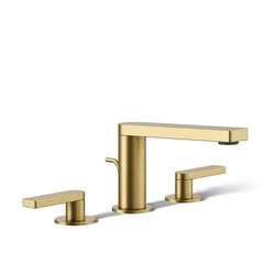 Kohler Composed Widespread Bathroom Faucet with Drain Assembly in Brushed Brass | product photo