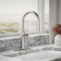 Kohler Crue Touchless Pull-Down Kitchen Sink Faucet with Voice Activation and Three-Function Sprayhead | product photo