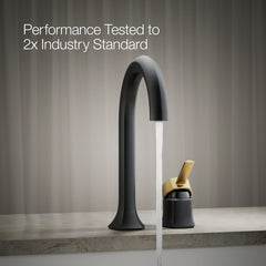 Kohler Occasion 2.25" W x 3.38" H Bathroom Faucet Handle in Matte Black/Gold | product photo
