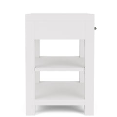 1-Drawer Cabinet, Solid Wood Frame, White, Driftwood Drawer Front