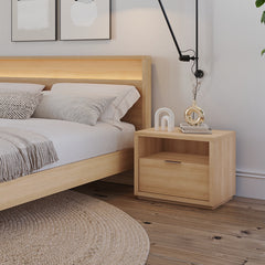 1-Drawer Nightstand, Particle Board Frame, Manufactured Wood Top