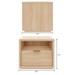 1-Drawer Nightstand, Particle Board Frame, Manufactured Wood Top
