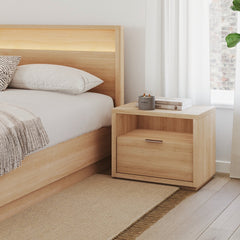 1-Drawer Nightstand, Particle Board Frame, Manufactured Wood Top