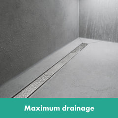 RainDrain Classic 35 1/4" Linear Grid Shower Drain in Brushed Stainless Steel | product photo