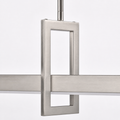Close detail | brushed nickel grain on a rectangular loop riser and bar crossing
