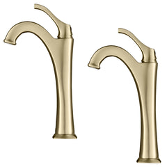 Arlo Single Hole Bathroom Faucet with Drain Assembly in Brushed Gold | product photo