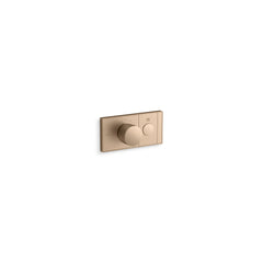 Kohler Anthem One-Outlet Thermostatic Valve Control Panel With Recessed Push-Button in Vibrant Polished Nickel | product photo
