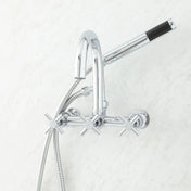 Sebastian Wall Mounted Tub Faucet with Cross Handles in Chrome