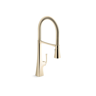 Graze Single-Handle Semi-Professional Kitchen Sink Faucet With 24-5/16-In Spout in French Gold