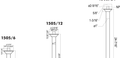 Dimensions | 13" Ceiling Mount Shower Arm manufacturer specification drawing with dimensions