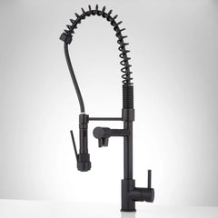 Levi Pull Down Single Handle Kitchen Faucet with Accessories in Black | product photo