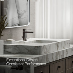 Kohler Parallel Single Hole Bathroom Faucet with Drain Assembly in Vibrant Titanium | product photo