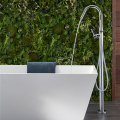 Single Handle Floor Mounted Freestanding Tub Filler Trim in Polished Chrome | product photo