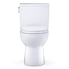 Glaston Two-Piece Elongated 1.28 GPF WASHLET+ and Auto Flush Ready Universal Height Toilet with CEFIONTECT and SS124 SoftClose Seat, Cotton White - MS472124CEFG#01 | product photo