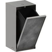 XtraStoris Rock Recessed Trash Bin Kitchen Trash Can with Shelf & Tileable Door in Brushed Stainless Steel