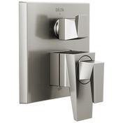 Two-Handle Monitor 17 Series Valve Trim with 3-Setting Diverter in Lumicoat Stainless
