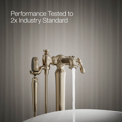 Artifacts Two Handle Floor Mounted Clawfoot Tub Faucet in Brushed Bronze | product photo