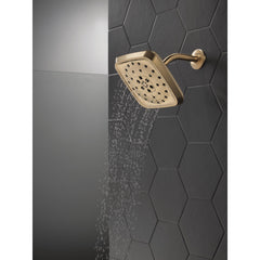 Rain Adjustable Shower Head with H2Okinetic Technology in Lumicoat Champagne Bronze | product photo