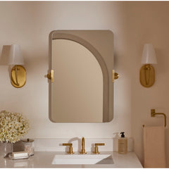 Kohler Castia By Studio McGee 20 in. X 30 in. Rectangular Mirror in Vibrant Brushed Moderne Brass | product photo