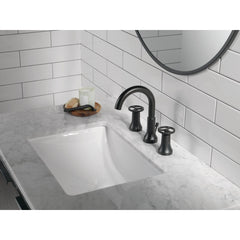 Trinsic Widespread Bathroom Faucet 3 Hole with Wheel Handle, 2-handle Bathroom Sink Faucet in Black | product photo