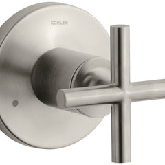 Purist Valve Trim with Cross Handle for Transfer Valve, Requires Valve in Vibrant Brushed Nickel | product photo
