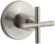 Purist Valve Trim with Cross Handle for Transfer Valve, Requires Valve in Vibrant Brushed Nickel