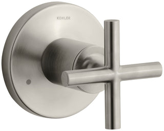 Purist Valve Trim with Cross Handle for Transfer Valve, Requires Valve in Vibrant Brushed Nickel