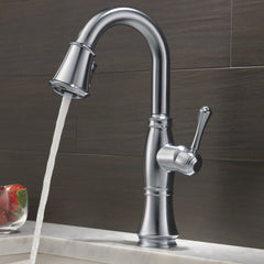 Cassidy™ Bar Faucet with Pull Down Sprayer in Lumicoat Arctic Stainless | product photo