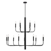 15-Light Chandelier with Metal Frame and Adjustable Downrod