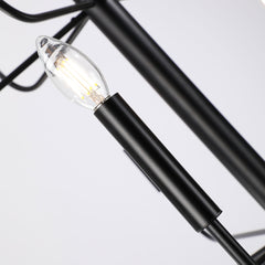 15-Light Chandelier with Metal Frame and Adjustable Downrod
