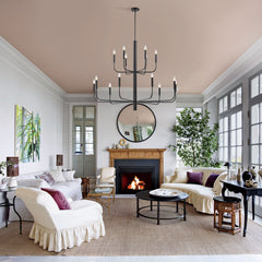 15-Light Chandelier with Metal Frame and Adjustable Downrod