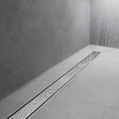 RainDrain Match Drain Trim 27 5/8" with Height Adjustable Frame in Brushed Stainless Steel | product photo