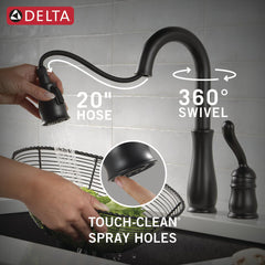 Leland Black Bar Sink Faucet with Pull Down Sprayer | product photo
