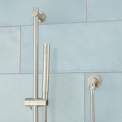 Tosca Complete Thermostatic Shower System with Rough-in Valve in Brushed Nickel | product photo