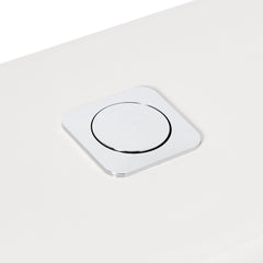 Grayvik 1.28 GPF Two Piece Elongated Toilet in White/Polished Chrome | detail photo