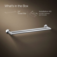 Components Double Towel Bar in Polished Chrome | product photo