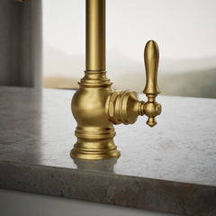 Kohler Artifacts Beverage Faucet in Vibrant Brushed Moderne Brass | detail photo