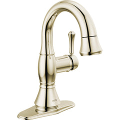Cassidy Single Hole Pull Out Sprayer Bathroom Faucet, Single Handle Bathroom Sink Faucet in Polished Nickel | product photo