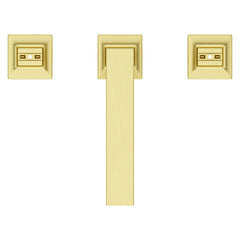 Verve 8 in - 15 in. Widespread Bathroom Faucet without Handles with Square Spout in Brushed Gold | product photo