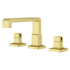 Verve 2-Handle 8 in. to 15 in. Widespread Bathroom Faucet without Handles with Ribbon Spout in Brushed Gold | product photo