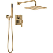 Modern Raincan Tub / Shower System in Champagne Bronze