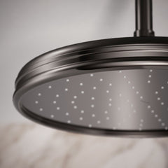 Rain Fixed Shower Head in Vibrant Titanium | detail photo