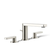 Composed Widespread Bathroom Faucet with Drain Assembly in Vibrant Polished Nickel