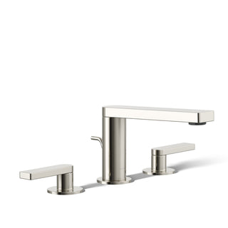 Composed Widespread Bathroom Faucet with Drain Assembly in Vibrant Polished Nickel