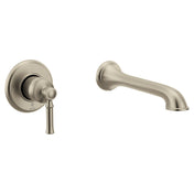 Dartmoor Single Handle Wall Mount Tub Filler High Flow Tub Faucet with 10" Spout Reach in Brushed Nickel