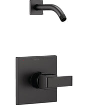 Ara 14 Series Single-Function Shower Trim Kit, Matte Black (Valve and Shower Head Not Included)