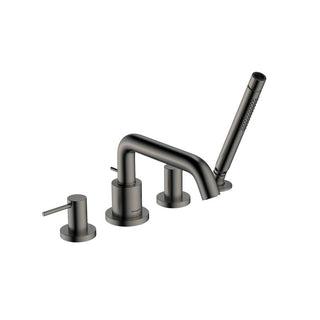 Tecturis S 4-Hole Roman Tub Set Trim with 1.75 Handshower in Brushed Black Chrome
